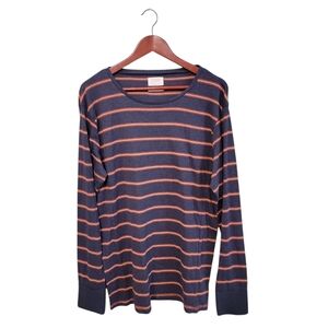 Vanishing Elephant Designer Mens Stripe Basic Long‎ Sleeve Tee Size Medium